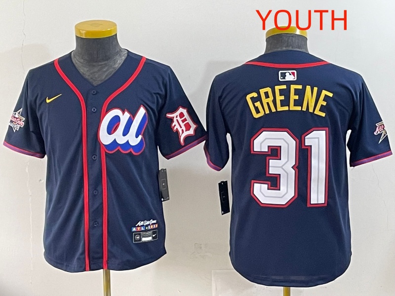 Youth 2025 Detroit Tigers #31 Greene Drak Blue All star Nike MLB Jersey style 4